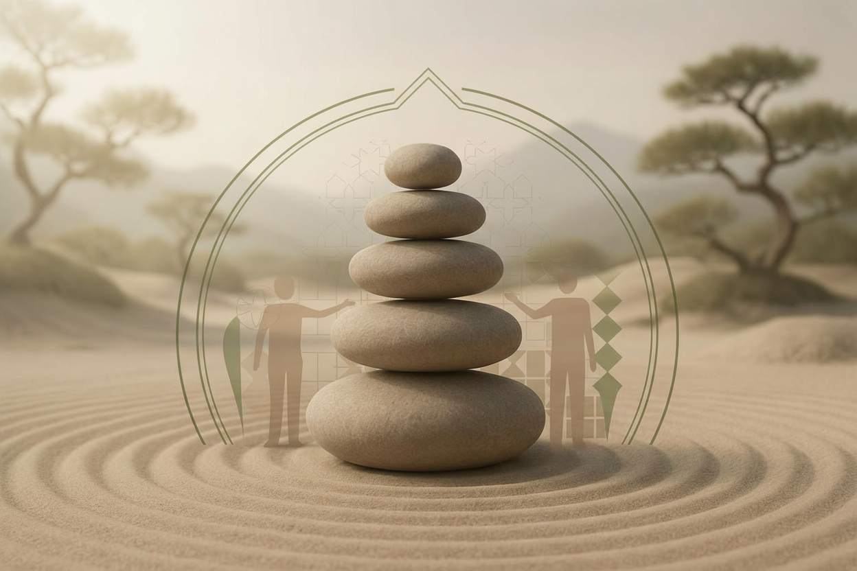 illustration de l'accompagnement, mettant en valeur le coaching ou le soutien, ambiance professionnelle et bienveillante, harmonisée avec les couleurs du site